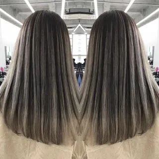 ミディアム カラー ブリーチ 透明感HIDEのヘアスタイル