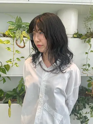 セミロング つぼみ/パーマ /レイヤー/ボブのヘアスタイル