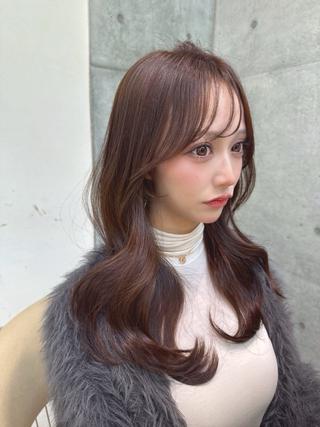 セミロング shion 透明感カラーのヘアスタイル