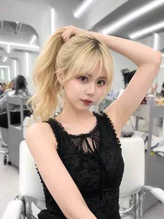 ロング カラー 盛れる顔周り✨韓国 レイヤーkanatoのヘアスタイル