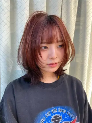 ミディアム カラー ヘアアレンジ 韓国ヘア┊︎レイヤー ┊︎haruka🌙のヘアスタイル