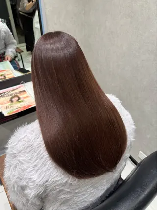 ロング 艶ブラウン/赤み消し /盛れる顔周りのヘアスタイル
