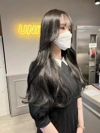 ロング カラー パーマ ヘアアレンジ メンズ 上品＆韓国風 🥀海心🥀のヘアスタイル