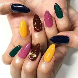 ネイル 渋谷／チップ長さ出し 👑アプレgel-xのネイルデザイン