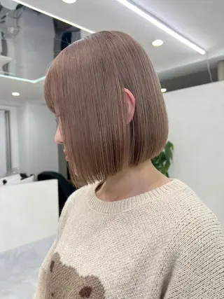 ミディアム カラー 髪質改善ストレート髪 質改善カラー特化中崎のヘアスタイル