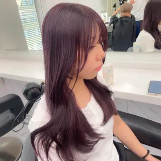ミディアム カラー 抜け感レイヤー︴ ニュアンスカラーのヘアスタイル