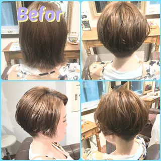 ショート カラー ヘアアレンジ 柔らか垢抜けｶﾗｰと ｶｯﾄ🫧ASUKAのヘアスタイル