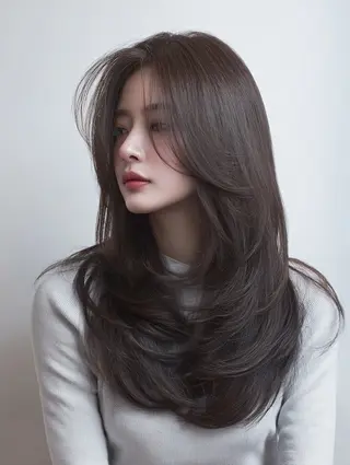 ロング カラー 🍒モテ暖色カラー × うる艶✧ ゆなのヘアスタイル