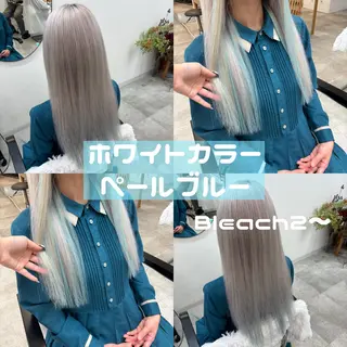 ロング カラー ヘアアレンジ 渋谷🩶ハイトーン 🩶FUMUのヘアスタイル