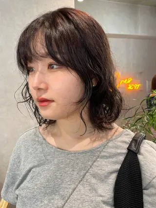 ショート カラー パーマ ナチュラル透明感🌱 小山美樹子のヘアスタイル