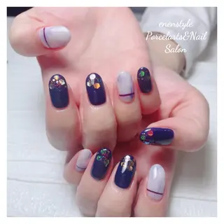 ミディアム ネイル 🐾enen style 🐾のネイルデザイン