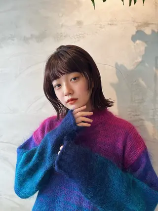 ミディアム くぎお けんじのヘアスタイル