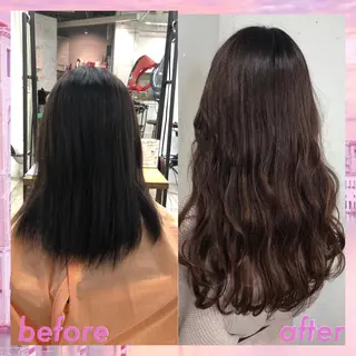 ロング カラー パーマ ヘアアレンジ 八巻 晴香のヘアスタイル