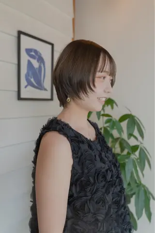 ショート カラー 〈ボブ〉縮毛矯正 船橋駅5分/鈴木杏美のヘアスタイル