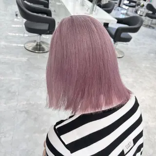 カラー ラベンダー/ピンク 💜🌷原宿のヘアスタイル