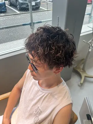 ショート パーマ メンズ 野枝 憧太のヘアスタイル