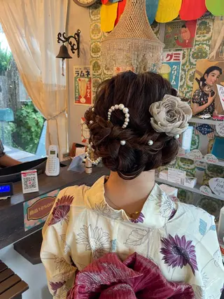 ロング ヘアアレンジ hair make echo滿木あい花のヘアスタイル