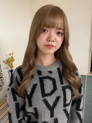 セミロング ブリーチカラー特化 梅田中崎町/あかりのヘアスタイル