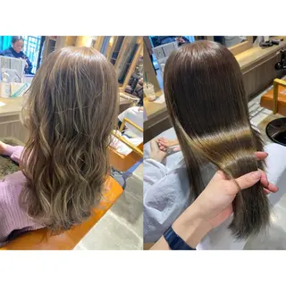カラー 🩵盛れる顔周り/ 艶カラーemi🩵のヘアスタイル
