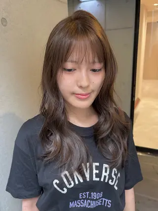 ミディアム カラー 韓国レイヤー/透明感 カラー/RIN🎀のヘアスタイル