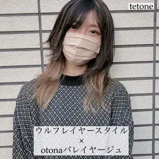 セミロング カラー テトネ タカシのヘアスタイル