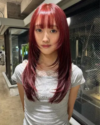 ロング カラー カットモデル募集 suzUkaのヘアスタイル