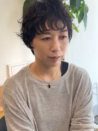 ショート パーマ 福本 可奈子のヘアスタイル