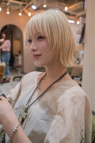 ショート カラー 【ボブ】縮毛矯正/ 船橋駅5分/鈴木杏美のヘアスタイル