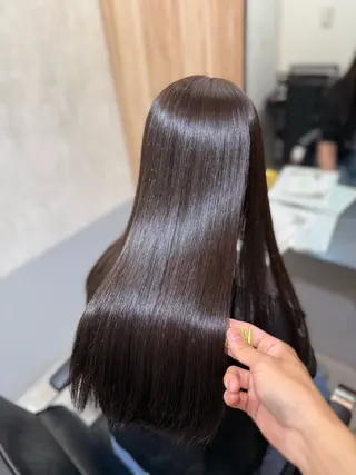 ロング パーマ 若命燿史/レイヤー 縮毛矯正/髪質改善のヘアスタイル
