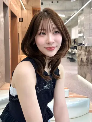 セミロング 大宮🤍縮毛矯正 レイヤー🪽なるのヘアスタイル