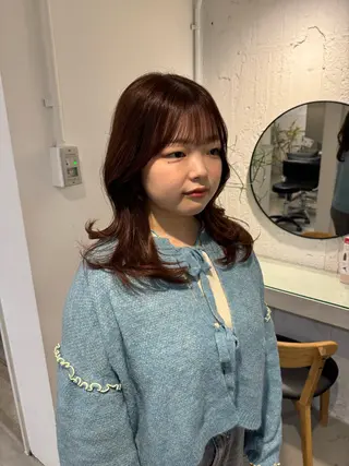 セミロング 新宿/顔周りカット +レイヤー=しずく♩のヘアスタイル