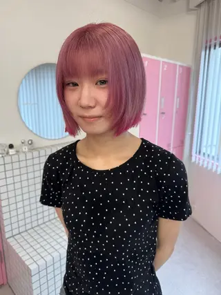 ミディアム 暖色カラー/ピンク カラー/saraのヘアスタイル