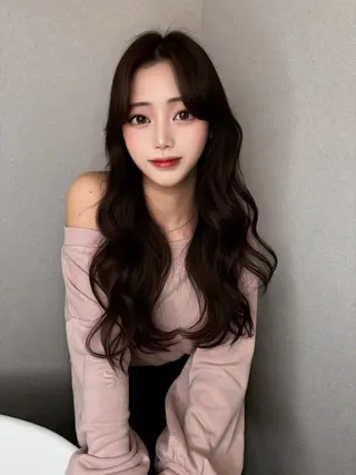 ロング カラー 友田 那都のヘアスタイル