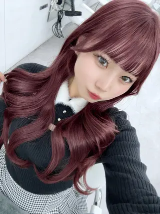 ロング カラー 盛れる顔周り✨韓国 レイヤーkanatoのヘアスタイル