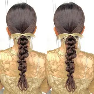 ロング ヘアアレンジ ヘアメ🎀ハイトーン 🩵エクステ🪄しほのヘアスタイル