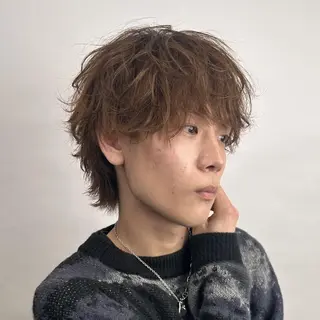 カラー メンズ ミディアム GLANZ 天神赤坂 メンズサロンのヘアスタイル