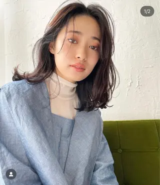 セミロング 箱崎 凪沙のヘアスタイル