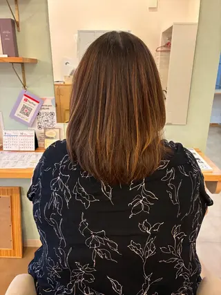 ミディアム Parc 三沢市 momokaのヘアスタイル