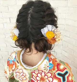 ヘアアレンジ あやか 白髪ぼかしハイライトのヘアスタイル