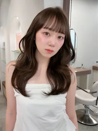 セミロング カラー 藤野 結衣のヘアスタイル