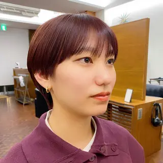 ショート カラー 似合わせレイヤー/ ケアパーマ/高倉のヘアスタイル