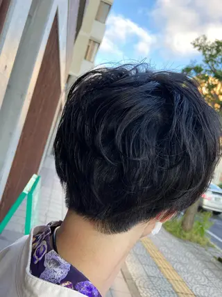 ショート パーマ 💜推しインナー カラー/菊池柊真💜のヘアスタイル