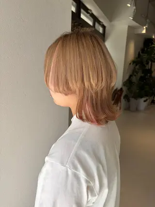 ミディアム カラー ハイトーン/エクステ /🎀YUINA🎀のヘアスタイル