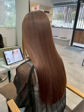 ロング パーマ 🍒モテ暖色カラー × うる艶✧ ゆなのヘアスタイル