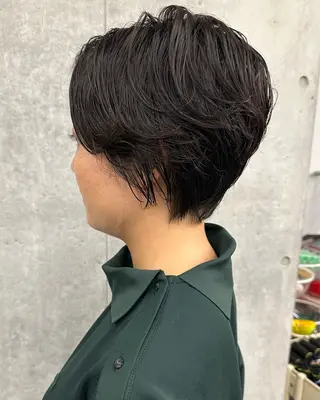 ショート パーマ ボブ/ゆるふわ ボブパーマ/とういのヘアスタイル