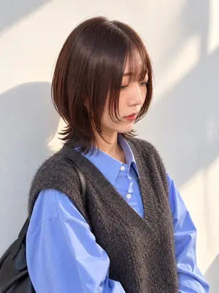 ミディアム ボブウルフ/ レイヤーKOUGAのヘアスタイル