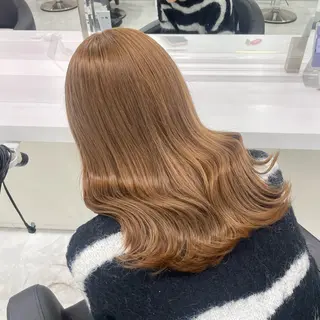 ロング カラー ラベンダー💜 グレージュ🩶のヘアスタイル
