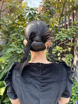 セミロング ヘアアレンジ 🎗️【ヘアセット 美眉】吉川玲🎗️のヘアスタイル