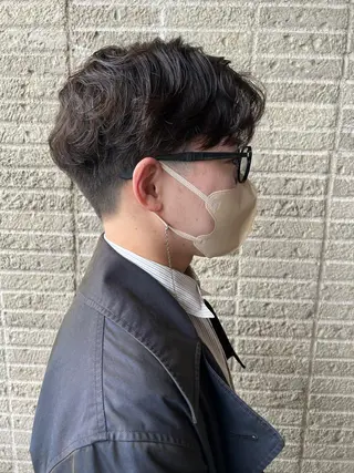 ミディアム カラー パーマ メンズ 加藤 綾華のヘアスタイル