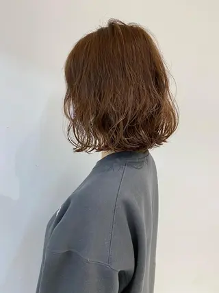 ミディアム カラー パーマ 渋谷  中性ヘア あかりのヘアスタイル
